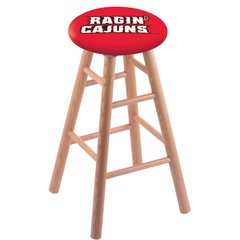 Oak Bar Stool in Natural Finish with Louisiana-Lafayette Seat
