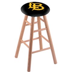 Oak Counter Stool in Natural Finish with Long Beach State University Seat