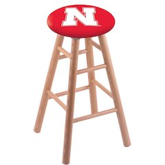Oak Counter Stool in Natural Finish with Nebraska Seat