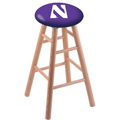 Oak Bar Stool in Natural Finish with Northwestern Seat