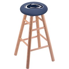 Oak Counter Stool in Natural Finish with Penn State Seat