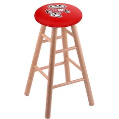 Oak Counter Stool in Natural Finish with Wisconsin "Badger" Seat