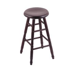 Oak Saddle Dish 30" Swivel Bar Stool with Turned Legs, Dark Cherry Finish