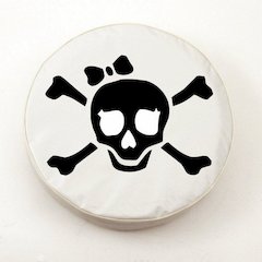 Pirate Girl (Black on White) Tire Cover