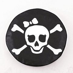 Pirate Girl (White on Black) Tire Cover