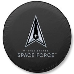 United States Space Force Tire Cover - Size Z - (33"x12.5") on Black Vinyl