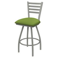 XL 410 Jackie 25" Swivel Counter Stool with Anodized Nickel Finish and Canter Kiwi Green Seat