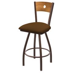 XL 830 Voltaire 25" Swivel Counter Stool with Bronze Finish, Medium Back, and Canter Thatch Seat