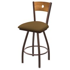 XL 830 Voltaire 25" Swivel Counter Stool with Bronze Finish, Medium Back, and Canter Saddle Seat