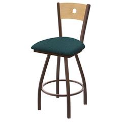 XL 830 Voltaire 25" Swivel Counter Stool with Bronze Finish, Natural Back, and Graph Tidal Seat