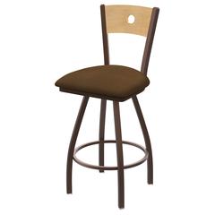 XL 830 Voltaire 25" Swivel Counter Stool with Bronze Finish, Natural Back, and Rein Thatch Seat