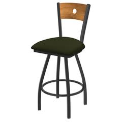 XL 830 Voltaire 25" Swivel Counter Stool with Pewter Finish, Medium Back, and Canter Pine Seat