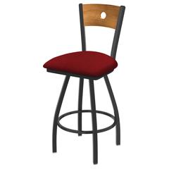 XL 830 Voltaire 25" Swivel Counter Stool with Pewter Finish, Medium Back, and Graph Ruby Seat