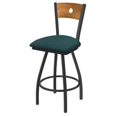 XL 830 Voltaire 25" Swivel Counter Stool with Pewter Finish, Medium Back, and Graph Tidal Seat