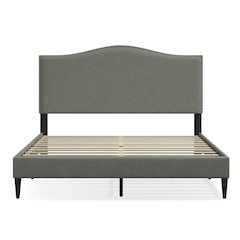 Leighford Queen Platform Bed Stone (Light)