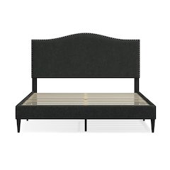 Leighford Queen Platform Bed Gray (Dark)