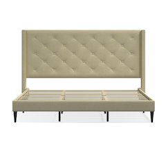 Carrington King Platform Bed Beige