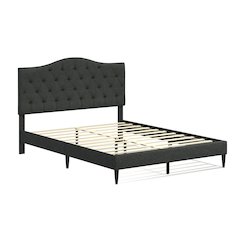 Upholstered Complete Bed Queen Gray