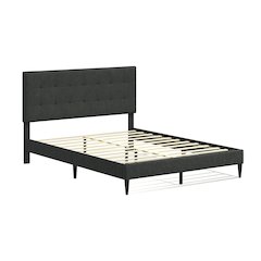 Upholstered Complete Bed Queen Gray