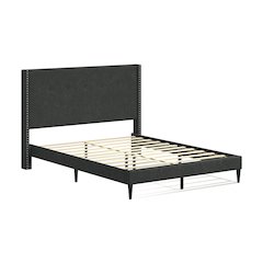 Upholstered Complete Bed Queen Gray
