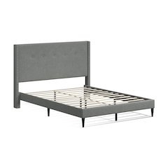 Upholstered Complete Bed Queen Stone