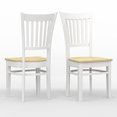 Spindle Bck Dining Chairs (2) White Natural