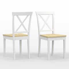 X-Back Dining Chairs (2) White Natural