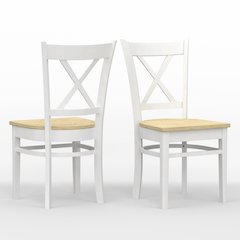 Cross Bck Dng Chairs (2) C-Cross White Natural