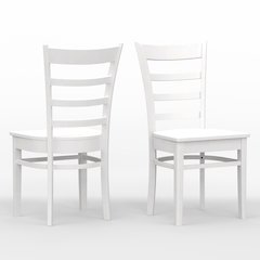 Slat Back Dining Chairs (2) C-Coco White