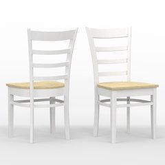 Slat Back Dining Chairs (2) C-Coco White Natural