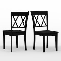Double X-Bck Dining Chairs (2) Black