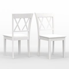 Double X-Bck Dining Chairs (2) White