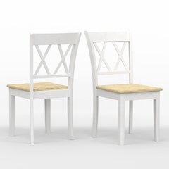 Double X-Bck Dining Chairs (2) White Natural