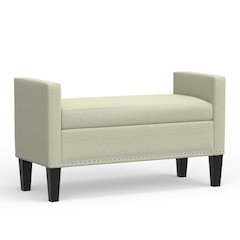 41.5" Storage Bench with Nailhead - Beige