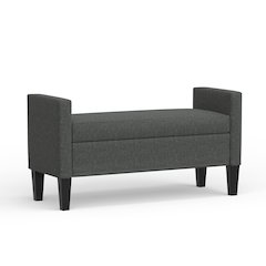 46" Storage Bench with Arms - Dark Gray