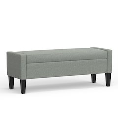 51.25" Storage Bench with Truncated Arms - Stone (Light Gray)