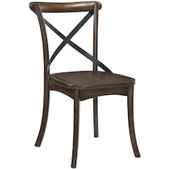 Kaelyn Side Chair (Set-2) Dark Oak & Black
