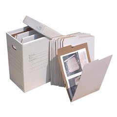 VFile19 W/10 VFolder19, Vertical Flat File System Filing Box, Stores Flat Items Up to 12”x18”