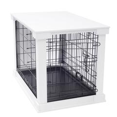 Cage With Crate Cover, White, Small