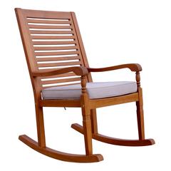 Nantucket Rocking Chair, Natural Colour Stain With Grey Cushion