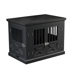 Triple Door Dog Crate, Black, Medium