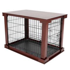 Cage With Crate Cover, Mahogany, Large