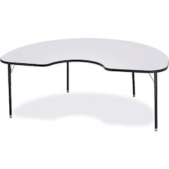 Jonti-Craft Berries Adult Height Prism Color Edge Kidney Table - Black Kidney-shaped, Laminated Top - Four Leg Base - 4 Legs - Adjustable Height - 24" to 31" Adjustment - 72" Table Top Length x 48" Ta