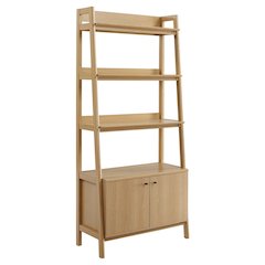 Contemporary Wooden Bookshelf in Natural Finish for Home Office Use