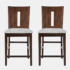 Urban Icon Contemporary Slotback Upholstered Counter Stool (Set of 2)