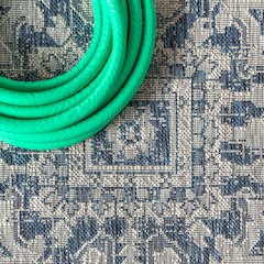 Estrella Bohemian Medallion Tetured Weave Indoor/Outdoor Runner Rug