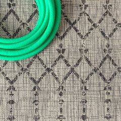 Ourika Moroccan Geometric Tetured Weave Indoor/Outdoor Runner Rug