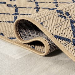 Ourika Moroccan Geometric TetuWeave Beige Indoor/Outdoor  Rug