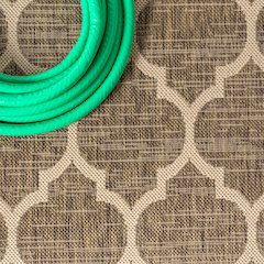 Trebol Moroccan Trellis Tetured Weave Indoor/Outdoor Runner Rug