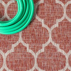 Trebol Moroccan Trellis Textured Weave Indoor/Outdoor Area Rug